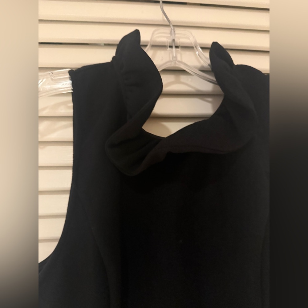 Do + Be black ruffle neck romper. Size medium. Pockets! - Picture 4 of 7